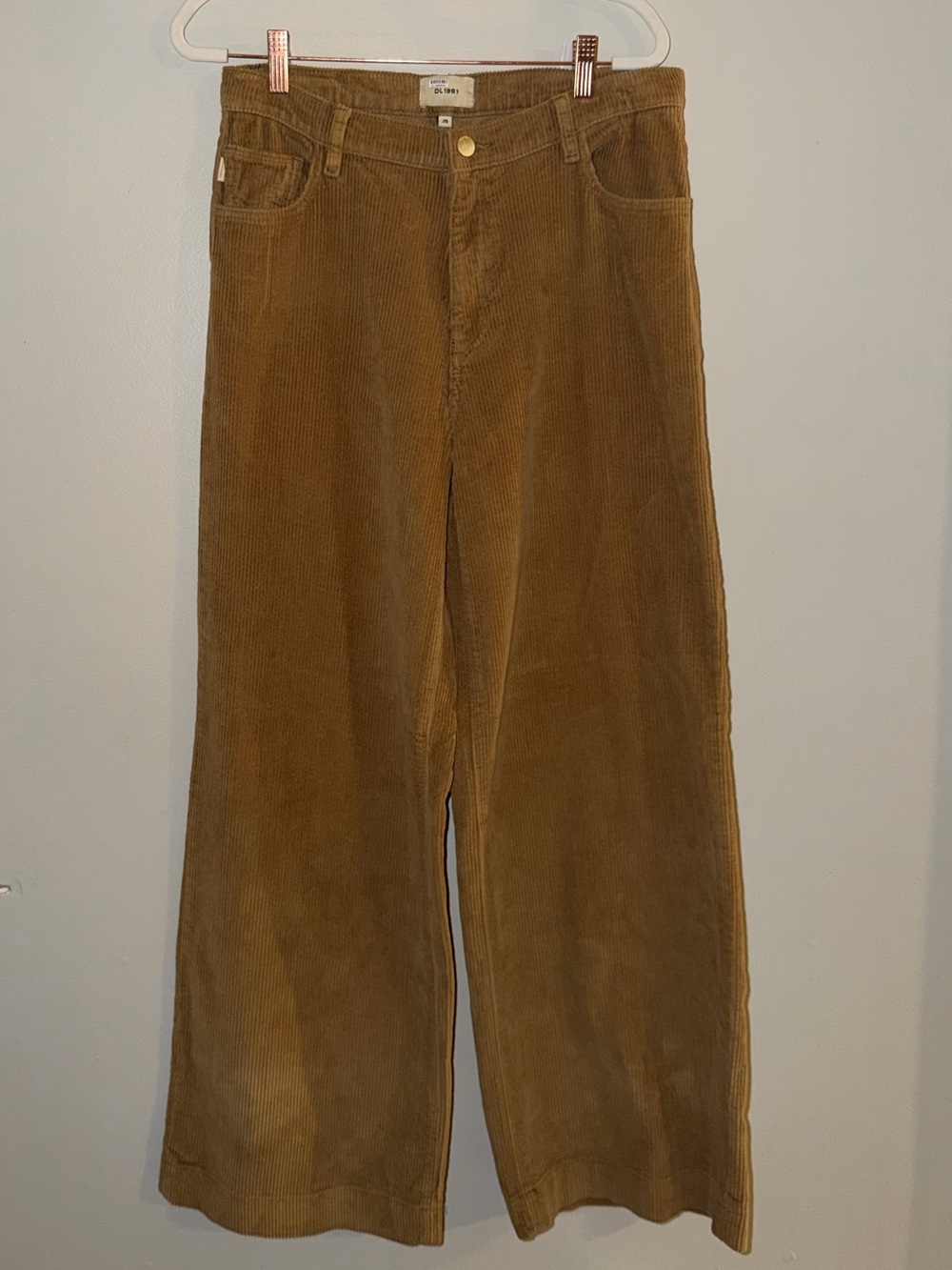 DL1961 Zoie Wide Leg Corduroy Pants Size 28 Amaretti Brown 32” Inseam